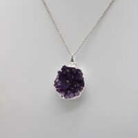 Anhänger Amethyst Druse, Silber galvanisiert