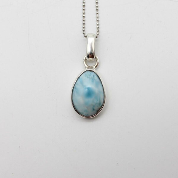 Anhänger Larimar in 925er Silber gefasst, oval